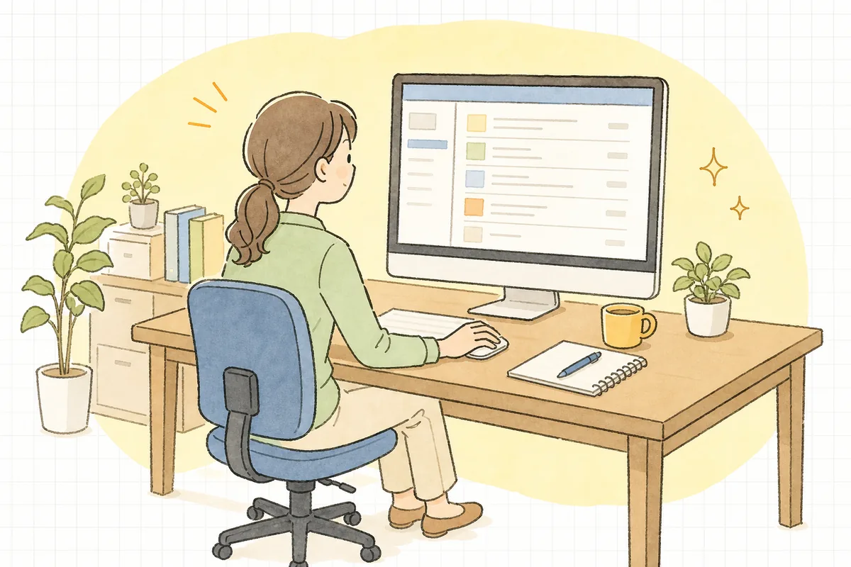 問い合わせメールを前に、返信の文面をどう書こうかと少し考え込んでいる企業のWEB担当者